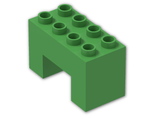 LEGO® Stein: Duplo Brick 2 x 4 x 2 with 2 x 2 Cutout on Bottom 6394 | Farbe: Bright Green
