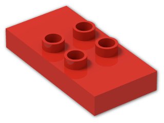 LEGO® Stein: Duplo Plate 2 x 4 x 0.5 with 4 Centre Studs 6413 | Farbe: Bright Red