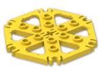 LEGO® Brick: Plate 6 x 6 Hexagonal with Six Spokes and Clips 64566 | Color: Bright Yellow