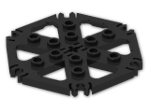 LEGO® Brick: Plate 6 x 6 Hexagonal with Six Spokes and Clips 64566 | Color: Black