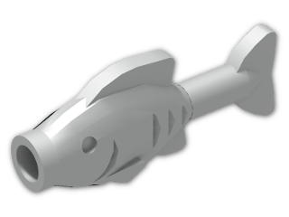 LEGO® Stein: Animal Fish Straight 64648 | Farbe: Silver flip/flop