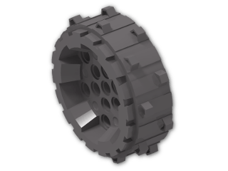 LEGO® Brick: Wheel 20 x 64 with Spikes and 13 Pegholes 64711 | Color: Dark Stone Grey