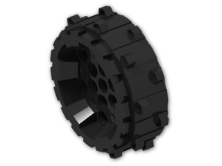 LEGO® Brick: Wheel 20 x 64 with Spikes and 13 Pegholes 64711 | Color: Black