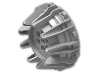 LEGO® Brick: Wheel 32 x 64 Conical with Spikes and Inner 48 Tooth Gear 64712 | Color: Silver