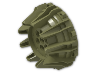 LEGO® Stein: Wheel 32 x 64 Conical with Spikes and Inner 48 Tooth Gear 64712 | Farbe: Olive Green