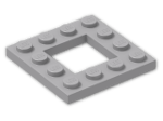 LEGO® Stein: Plate 4 x 4 with Open Centre 2 x 2 64799 | Farbe: Medium Stone Grey
