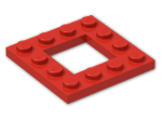 LEGO® Brick: Plate 4 x 4 with Open Centre 2 x 2 64799 | Color: Bright Red