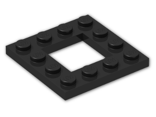 LEGO® Brick: Plate 4 x 4 with Open Centre 2 x 2 64799 | Color: Black