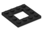 LEGO® Brick: Plate 4 x 4 with Open Centre 2 x 2 64799 | Color: Black
