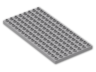 LEGO® Brick: Duplo Plate 8 x 16 6490 | Color: Medium Stone Grey