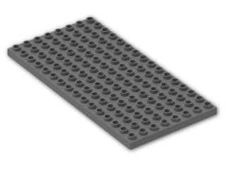 LEGO® Stein: Duplo Plate 8 x 16 6490 | Farbe: Dark Grey