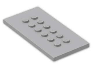LEGO® Brick: Plate 4 x 8 with Studs in Centre 6576 | Color: Medium Stone Grey