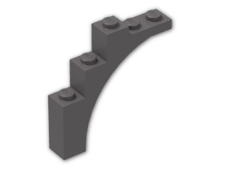 LEGO® Brick: Arch 1 x 5 x 4 with Reinforced Tip 76768 | Color: Dark Stone Grey