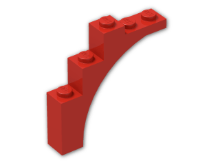 LEGO® Brick: Arch 1 x 5 x 4 with Reinforced Tip 76768 | Color: Bright Red