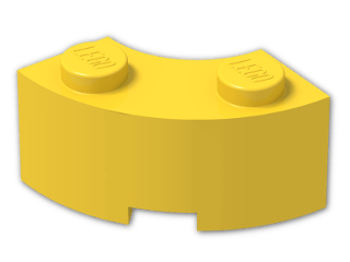 LEGO® Brick: Brick 2 x 2 Corner Round w Stud Notch and Reinforced Underside 85080 | Color: Bright Yellow