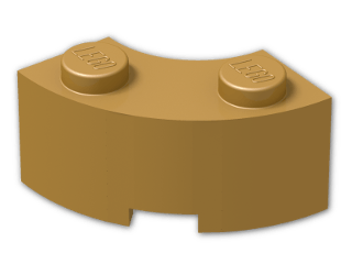 LEGO® Stein: Brick 2 x 2 Corner Round w Stud Notch and Reinforced Underside 85080 | Farbe: Warm Gold