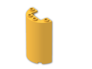 LEGO® Brick: Cylinder Half 2 x 4 x 5 with 1 x 2 cutout 85941 | Color: Flame Yellowish Orange