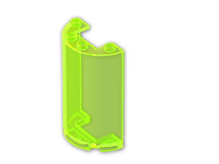 LEGO® Stein: Cylinder Half 2 x 4 x 5 with 1 x 2 cutout 85941 | Farbe: Transparent Fluorescent Green