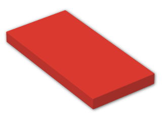 LEGO® Brick: Tile 2 x 4 with Groove 87079 | Color: Bright Red
