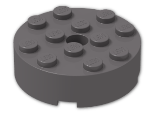 LEGO® Brick: Brick 4 x 4 Round with Pinhole and Snapstud 87081 | Color: Dark Stone Grey