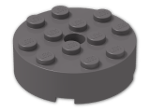 LEGO® Brick: Brick 4 x 4 Round with Pinhole and Snapstud 87081 | Color: Dark Stone Grey