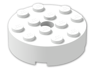 LEGO® Brick: Brick 4 x 4 Round with Pinhole and Snapstud 87081 | Color: White