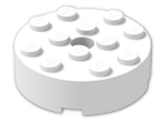 LEGO® Stein: Brick 4 x 4 Round with Pinhole and Snapstud 87081 | Farbe: White