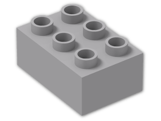 LEGO® Brick: Duplo Brick 2 x 3 87084 | Color: Medium Stone Grey