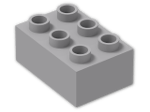 LEGO® Brick: Duplo Brick 2 x 3 87084 | Color: Medium Stone Grey