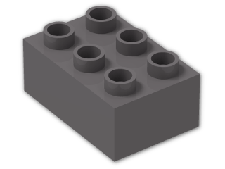 LEGO® Brick: Duplo Brick 2 x 3 87084 | Color: Dark Stone Grey