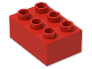 LEGO® Brick: Duplo Brick 2 x 3 87084 | Color: Bright Red