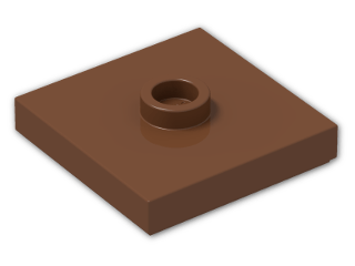 LEGO® Brick: Plate 2 x 2 with Groove with 1 Center Stud 87580 | Color: Reddish Brown
