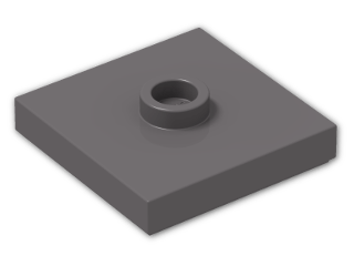 LEGO® Stein: Plate 2 x 2 with Groove with 1 Center Stud 87580 | Farbe: Dark Stone Grey