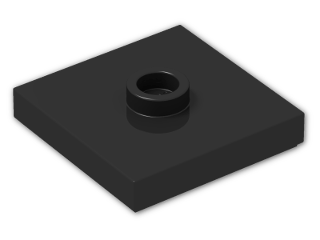 LEGO® Brick: Plate 2 x 2 with Groove with 1 Center Stud 87580 | Color: Black