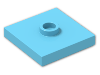 LEGO® Stein: Plate 2 x 2 with Groove with 1 Center Stud 87580 | Farbe: Medium Azur