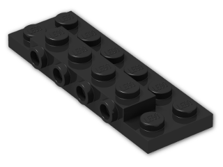 LEGO® Stein: Plate 2 x 6 x 0.667 with Four Studs On Side and Four Raised 87609 | Farbe: Black
