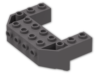 LEGO® Brick: Wedge 4 x 6 x 1.667 Inverted with Studs on Front Side 87619 | Color: Dark Stone Grey