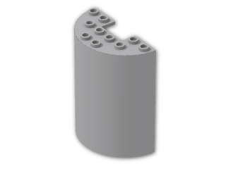 LEGO® Stein: Cylinder Half 3 x 6 x 6 with 1 x 2 Cutout (needs work) 87926 | Farbe: Medium Stone Grey