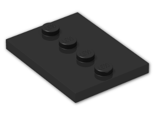 LEGO® Brick: Tile 3 x 4 with Four Studs 88646 | Color: Black