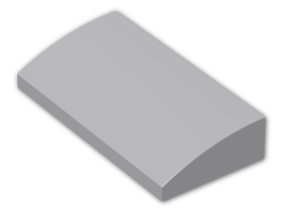 LEGO® Brick: Slope Brick Curved 2 x 4 with Underside Studs 88930 | Color: Medium Stone Grey