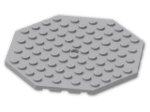 LEGO® Brick: Plate 10 x 10 Octagonal with Hole and Snapstud 89523 | Color: Medium Stone Grey