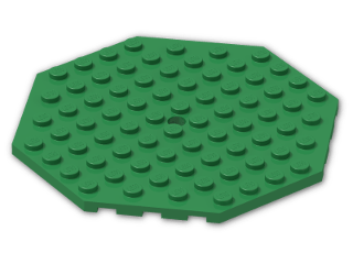LEGO® Stein: Plate 10 x 10 Octagonal with Hole and Snapstud 89523 | Farbe: Dark Green