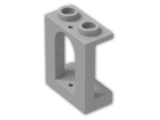 LEGO® Stein: Panel 1 x 2 x 2 Hollow Stud with Arched Window Opening 90195 | Farbe: Medium Stone Grey