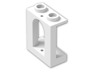 LEGO® Stein: Panel 1 x 2 x 2 Hollow Stud with Arched Window Opening 90195 | Farbe: White