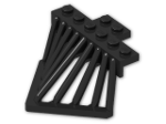 LEGO® Brick: Plate 2 x 6 with Sloped Bars 90201 | Color: Black