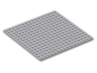 LEGO® Brick: Plate 16 x 16 with Underside Ribs 91405 | Color: Medium Stone Grey