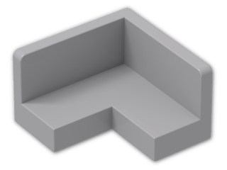 LEGO® Brick: Panel 2 x 2 x 1 Corner with Rounded Corners 91501 | Color: Medium Stone Grey