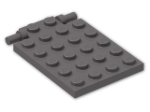 LEGO® Stein: Plate 4 x 6 Trap Door with Bars 92099 | Farbe: Dark Stone Grey