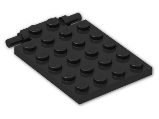 LEGO® Brick: Plate 4 x 6 Trap Door with Bars 92099 | Color: Black