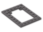LEGO® Brick: Plate 6 x 8 Trap Door Frame with Flat Clips 92107 | Color: Dark Stone Grey